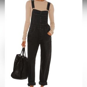 Free People Ziggy Denim Overall in black- size xs
